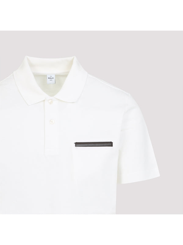 Leather Patch Cotton Polo Shirt