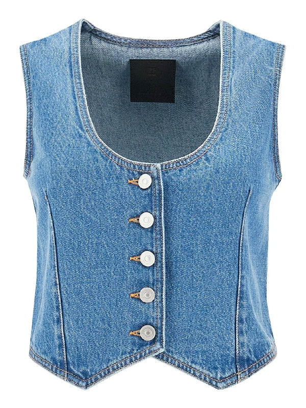 Back Strap Denim Vest - Jente