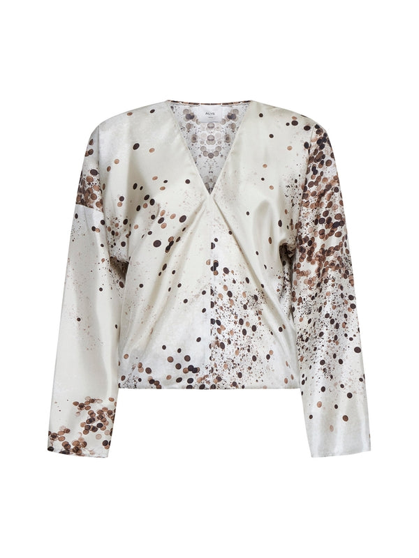 Art Printed Silk Blouse