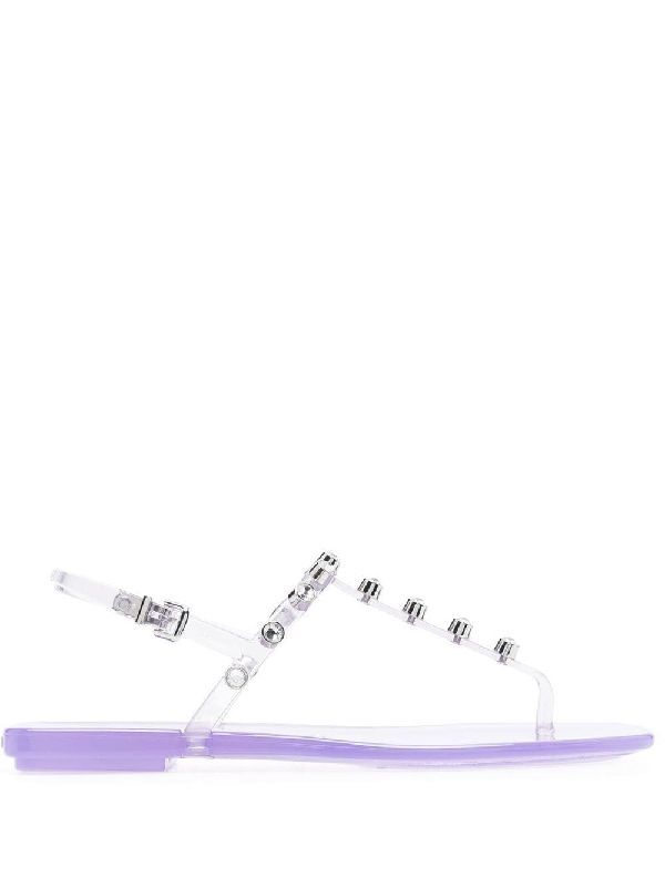 Crystal Detail Rubber Strap Sandals