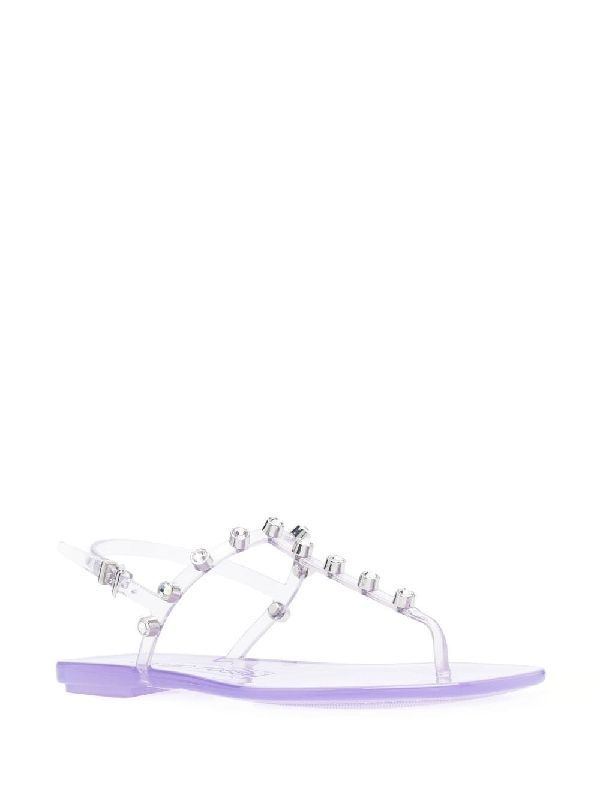 Crystal Detail Rubber Strap Sandals