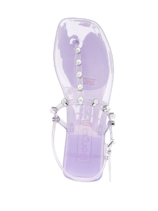 Crystal Detail Rubber Strap Sandals