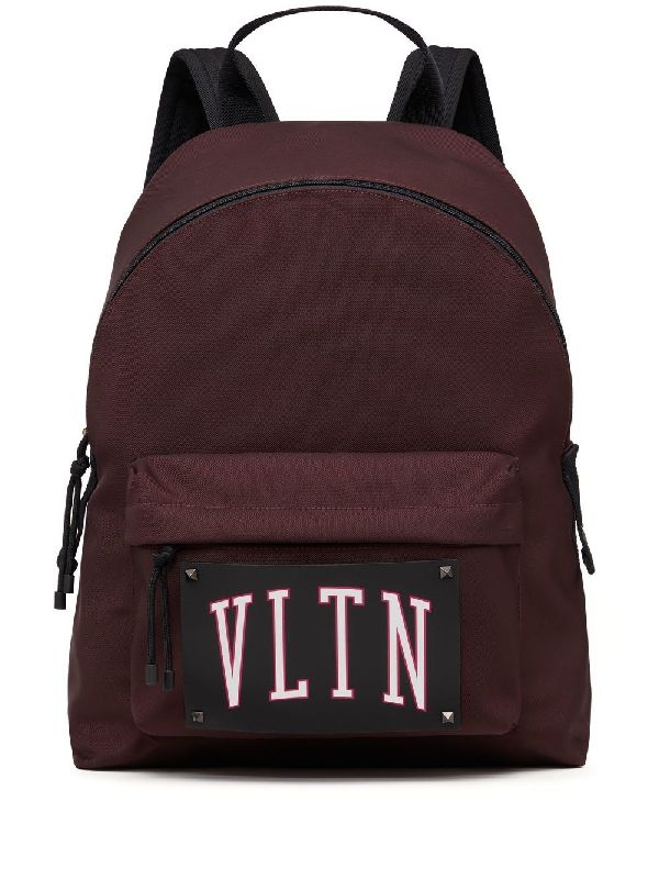 Vltn Leather Patch Backpack