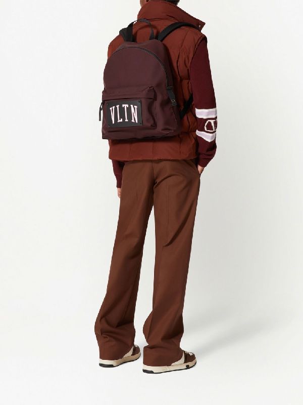 Vltn Leather Patch Backpack