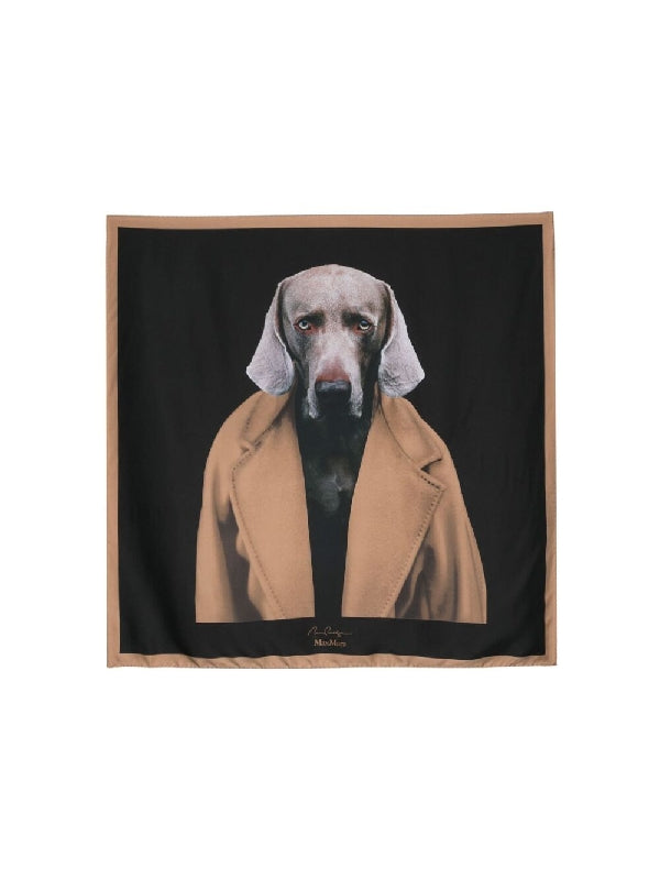 Dog Printing Silk Scarf