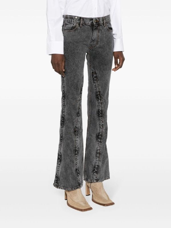 Low Waist Slim Flare Denim Pants