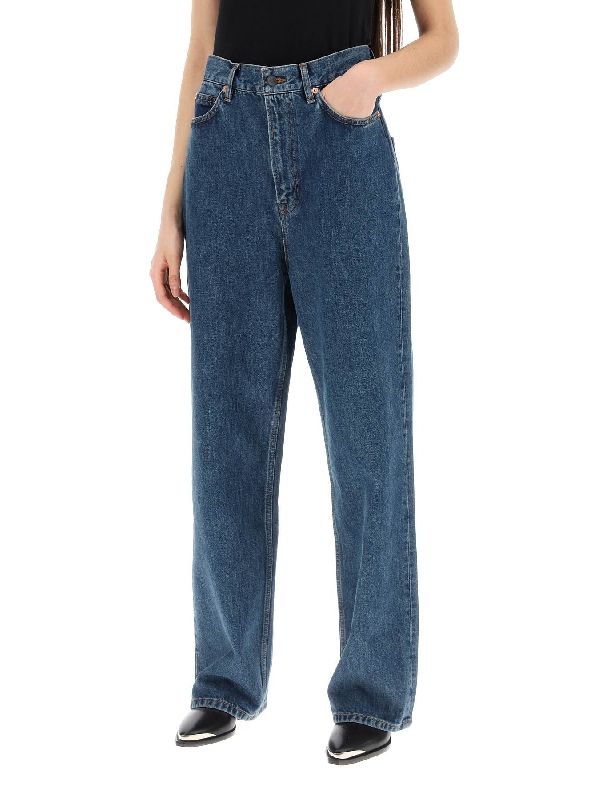 Low-Rise Cotton Denim Pants