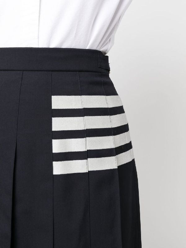 4-Bar Wool Pleated Skirt