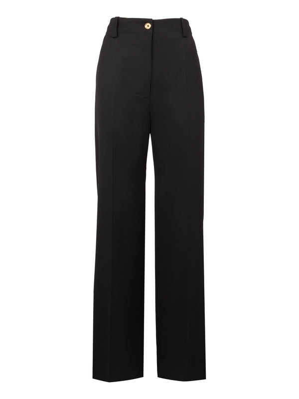 Wide Wool Stretch Pants