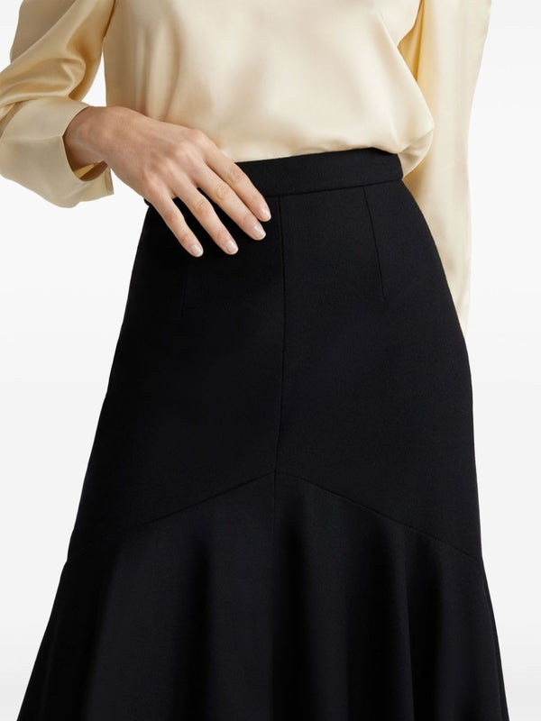 Black Wool Long Skirt