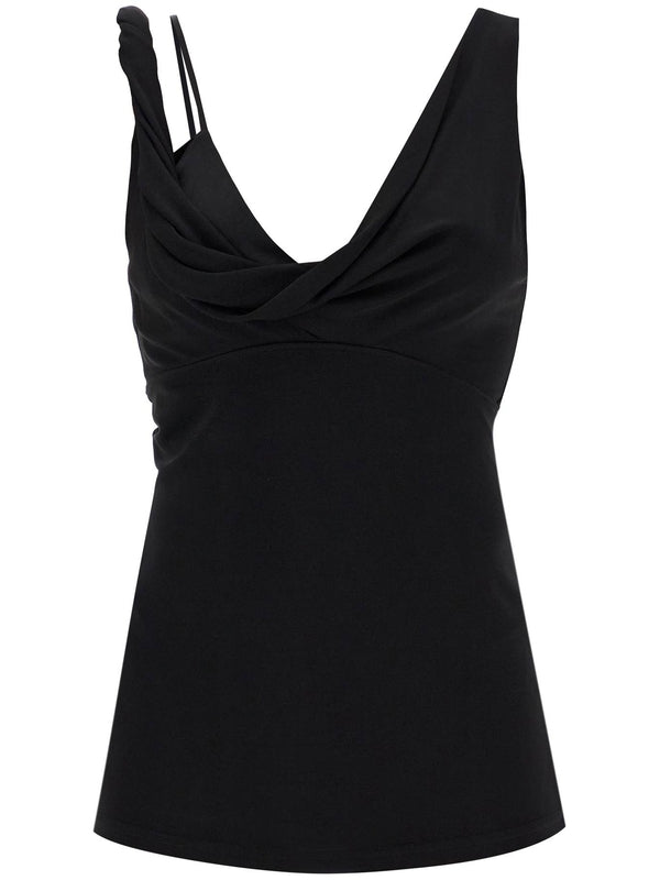 Asymmetric Drape Sleeveless Top