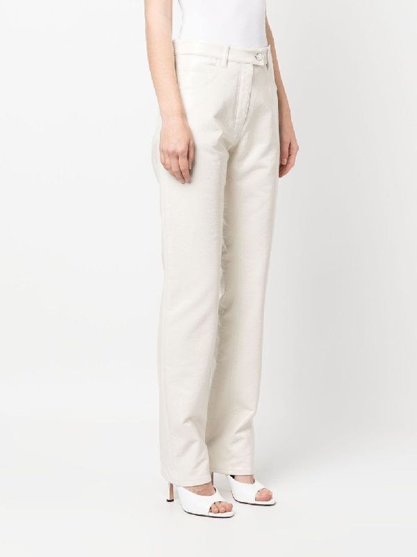 Cotton Blend Straight Pants