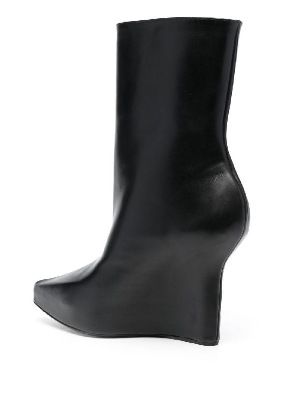 4g Lock Calfskin Wedge Boot Heel