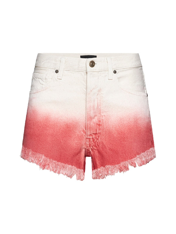 Gradient Fringe Denim Shorts