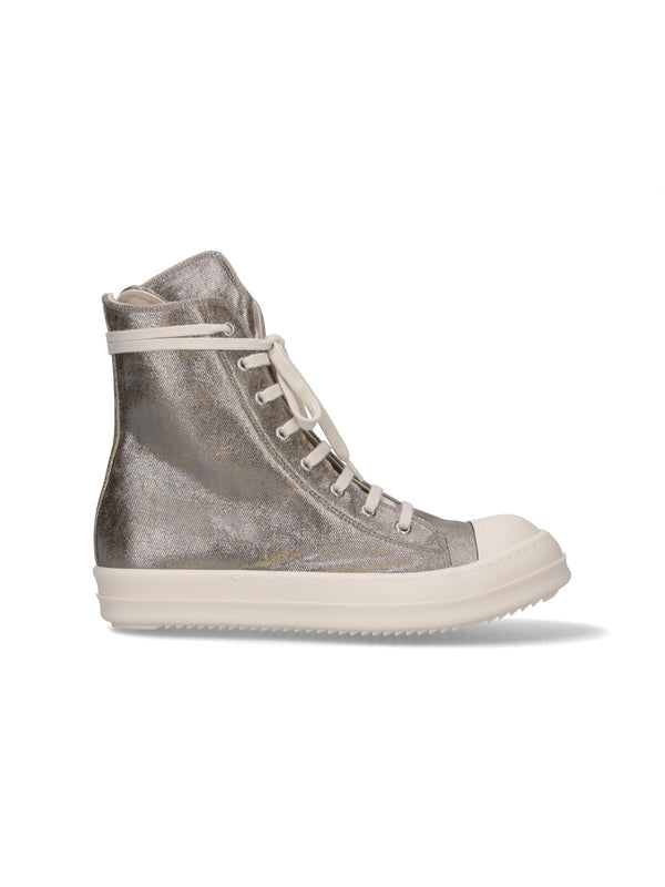 Rick Owens Drkshdw Silver High Top Sneakers