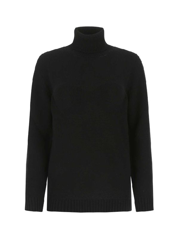 Back Triangle Patch Cashmere Turtleneck Knit