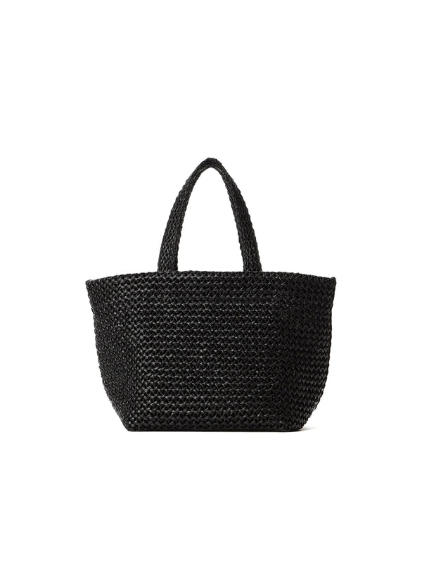 Logo Patch Raffia Small Tote
  Bag
