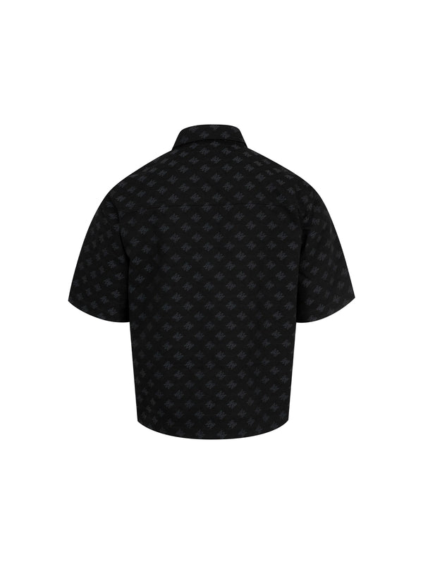 MA Logo Print Cotton Blend Short Sleeve Shirt