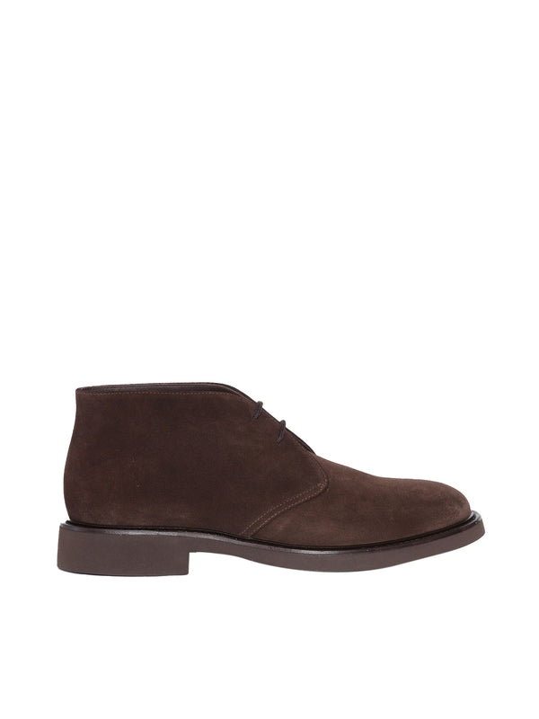 Brown Calfskin Ankle Boots