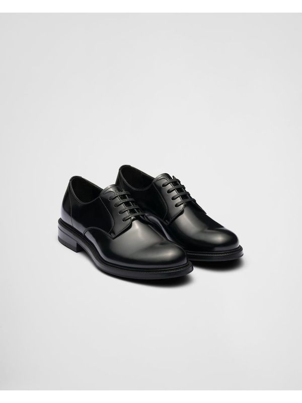 Brushed Leather Lace-up Shoes