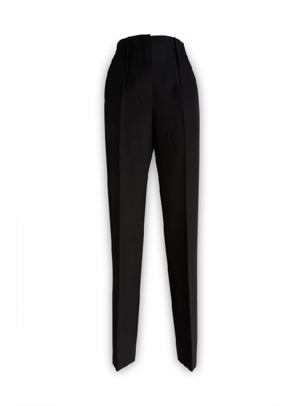 Black Wool High Waist Pants