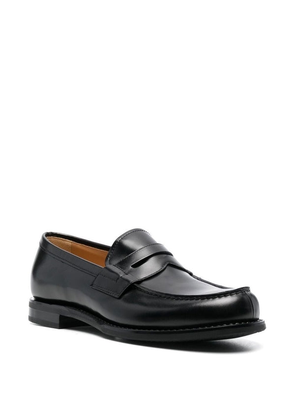 Black Calfskin Penny Loafers