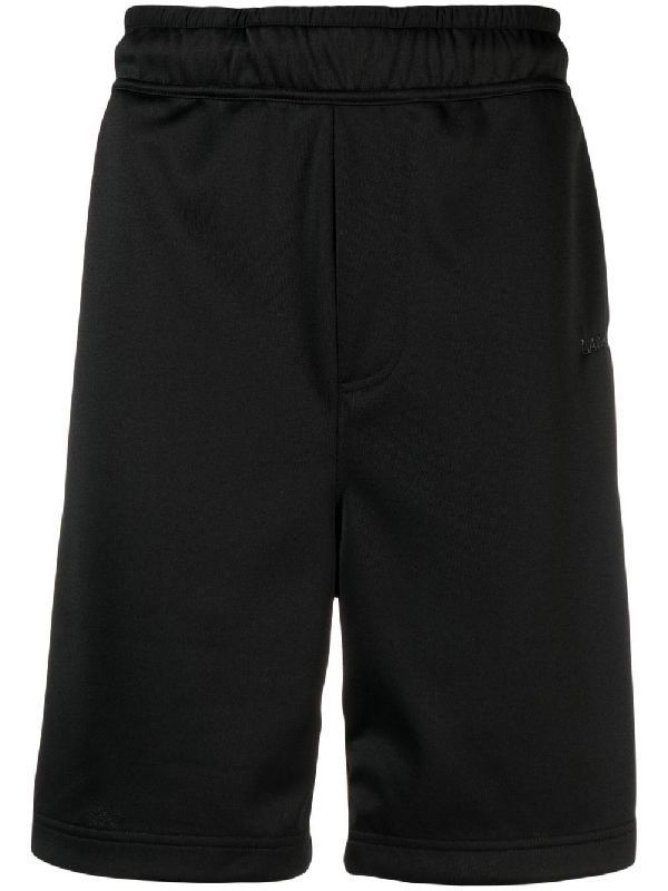 Black Logo Embroidery Bermuda Shorts