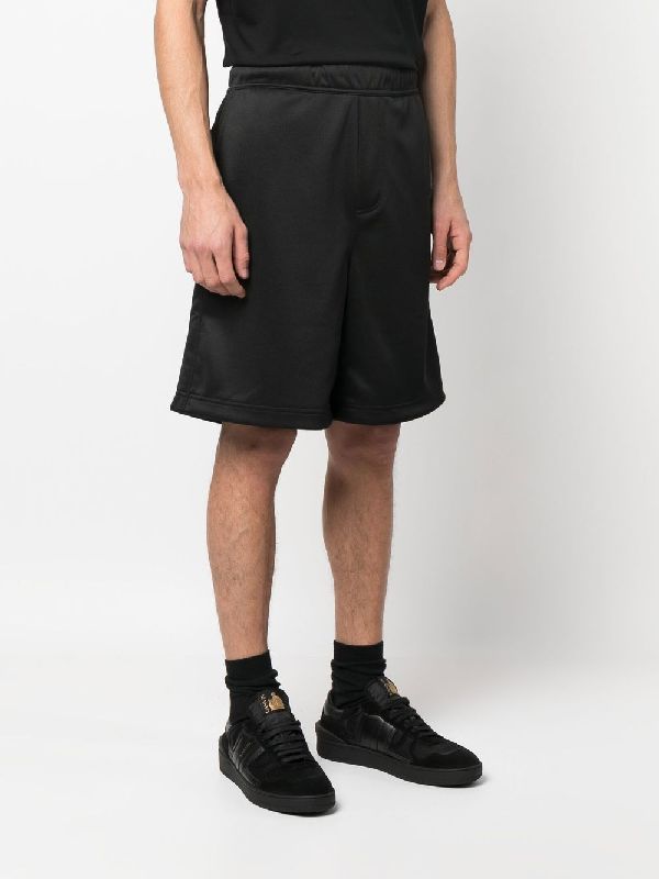 Black Logo Embroidery Bermuda Shorts