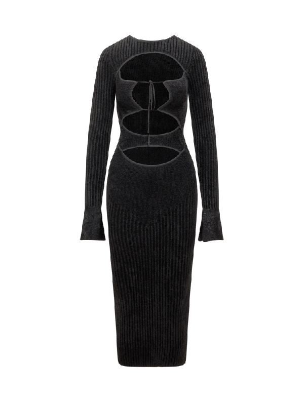 Cutout Ribbed Knit Dress