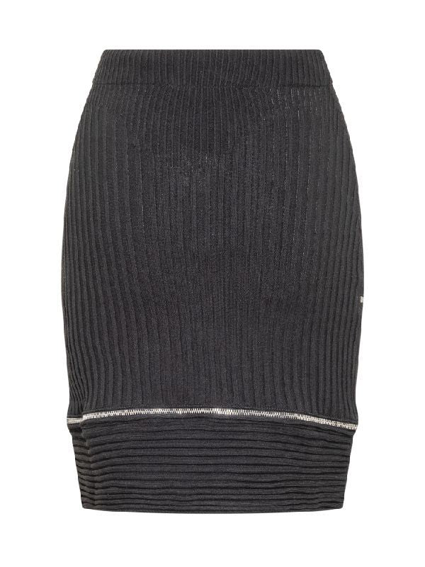 Zipper Detail Knit Skirt