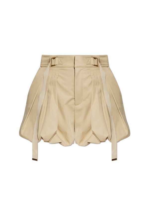 Buckle Strap Pumpkin Cotton Shorts