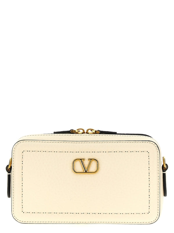 All-Time V
  Logo Detail Leather Shoulder Bag