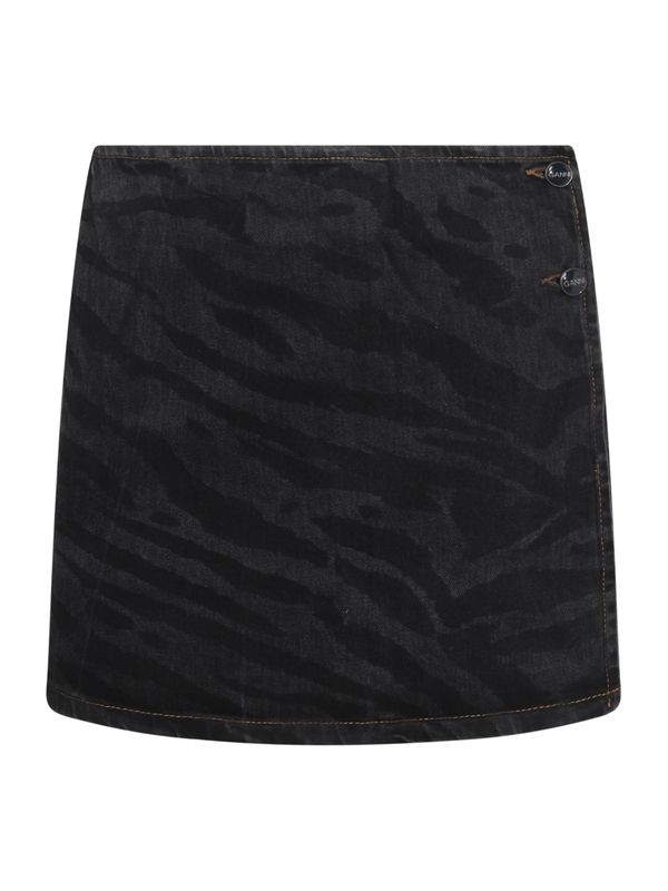 Animal Printing Denim Mini Skirt