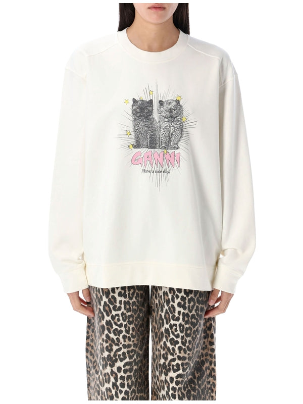 Cat Printing Sweatshirt