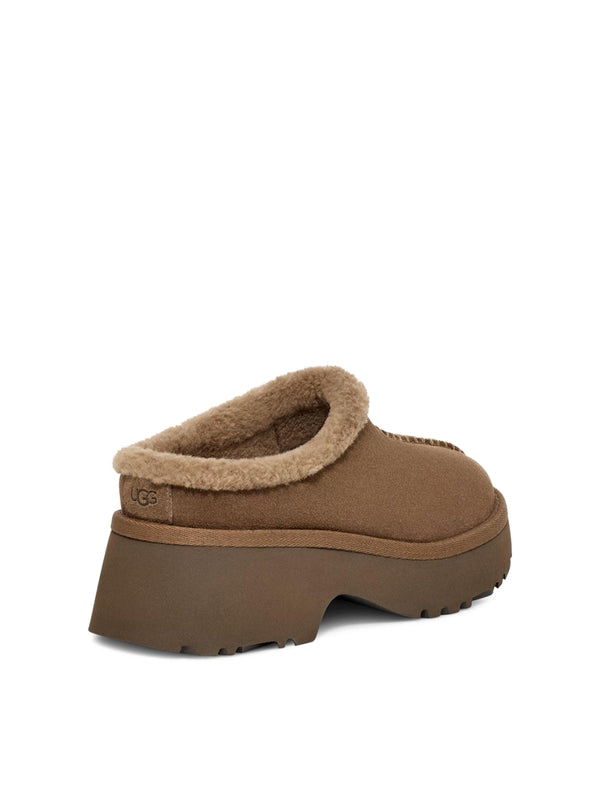 Brown Shearling Low-Top Sneakers