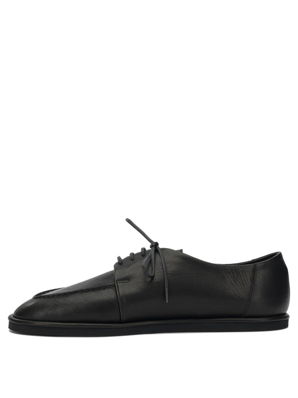 Auralee Black Leather Lace-Up Shoes