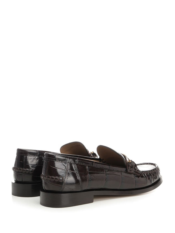 Vara Croc-effect Leather Loafers