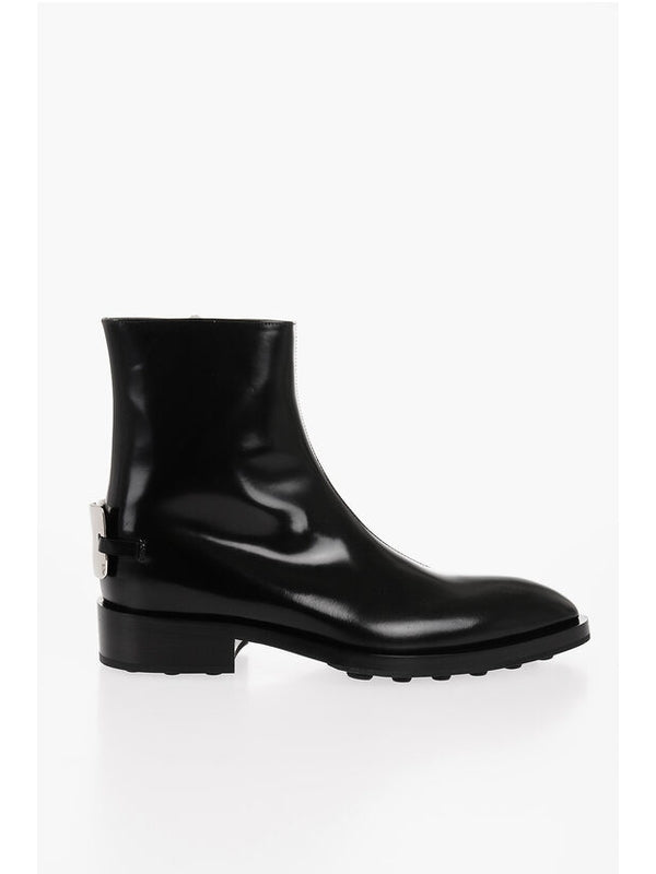 Black Calfskin Ankle Boots