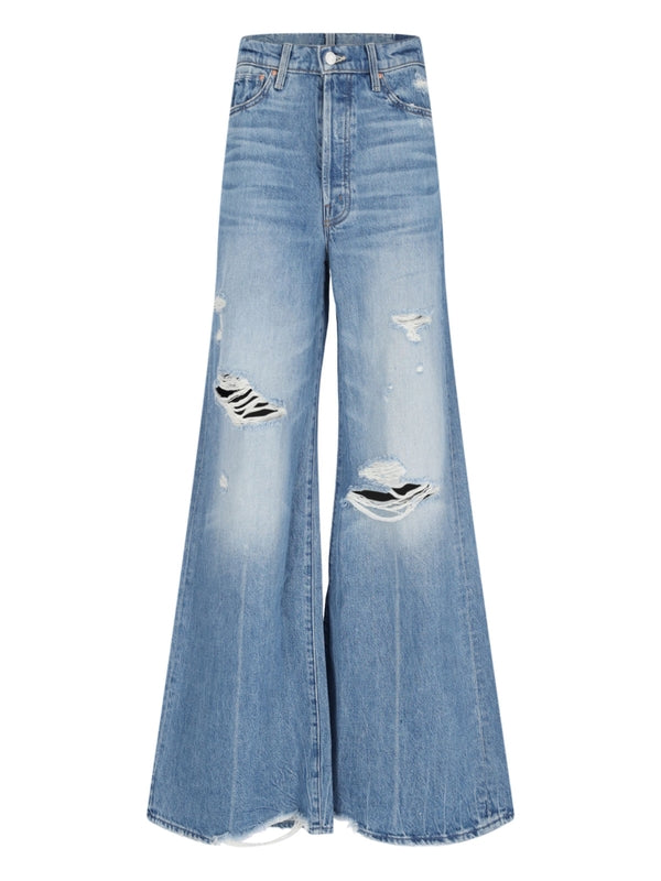 Distressed Cotton Denim Pants