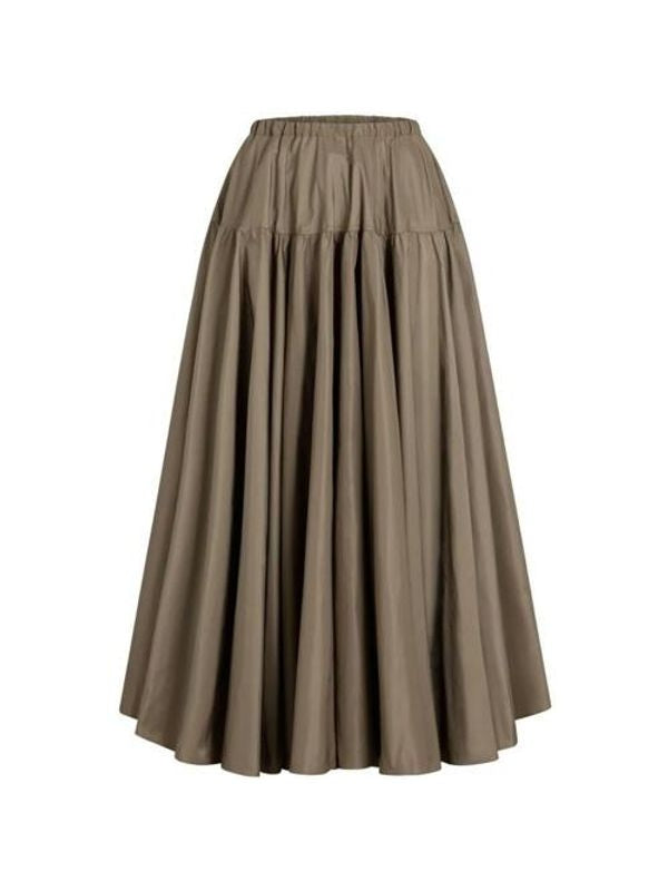 Flared Banding Midi Skirt