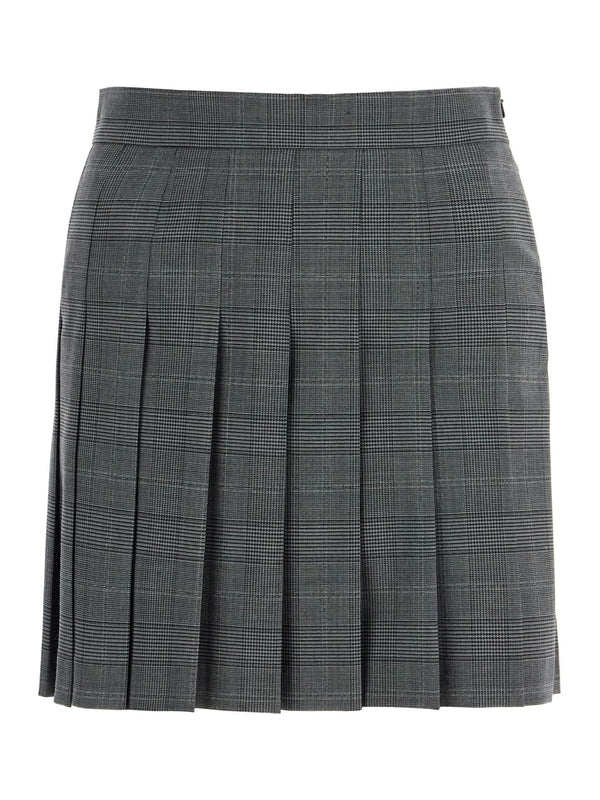 Alcuno Check Pattern Pleated Mini Skirt