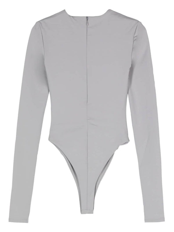 Back Zip-Up Nylon Long-Sleeve
  Bodysuit