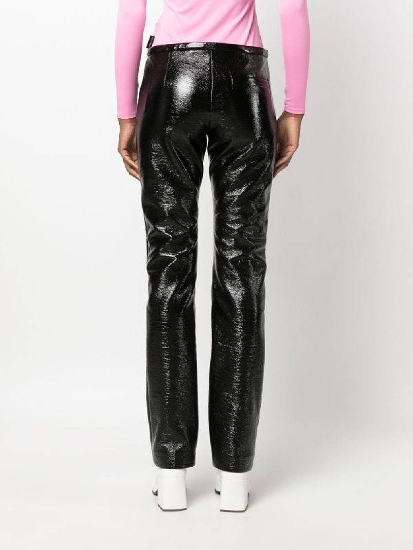 Black Tube Vinyl Trousers