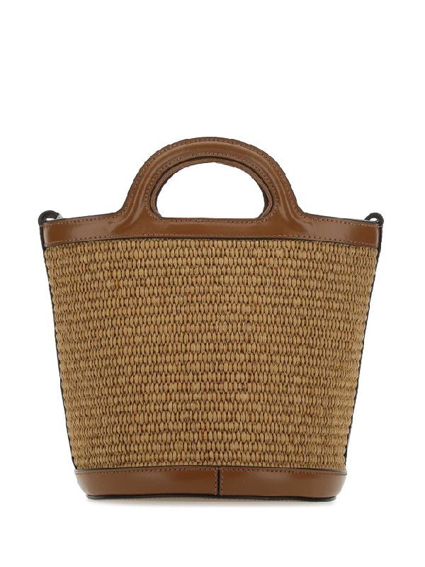 Tropicallia Logo Raffia Mini Tote Bag