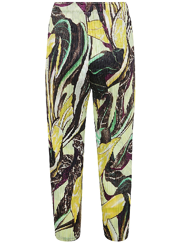 Pattern Printed Pleated Pants