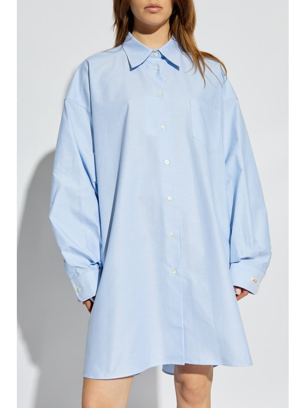 Back Stitch Cotton Shirt Dress