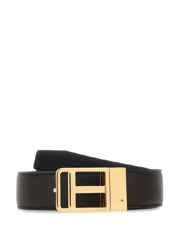 TOM FORD - T Logo Buckle Leather Belt - Jente