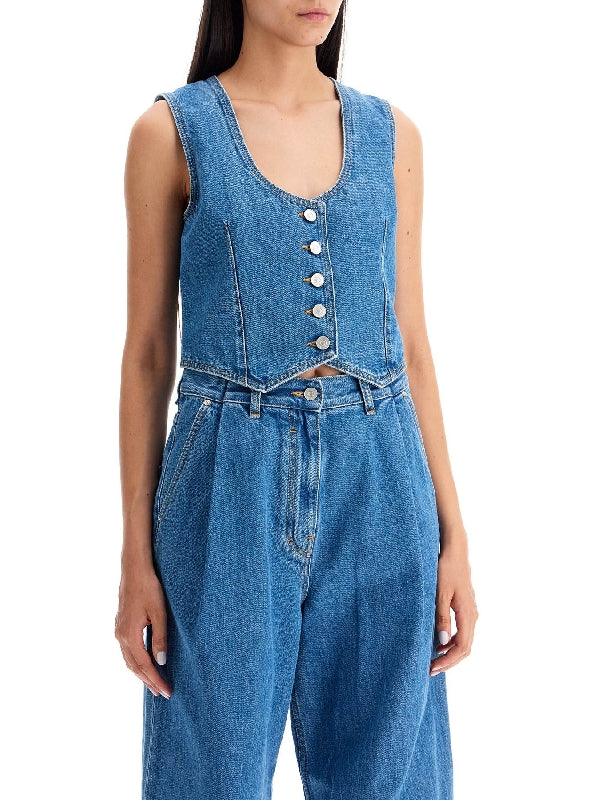 Back Strap Denim Vest - Jente