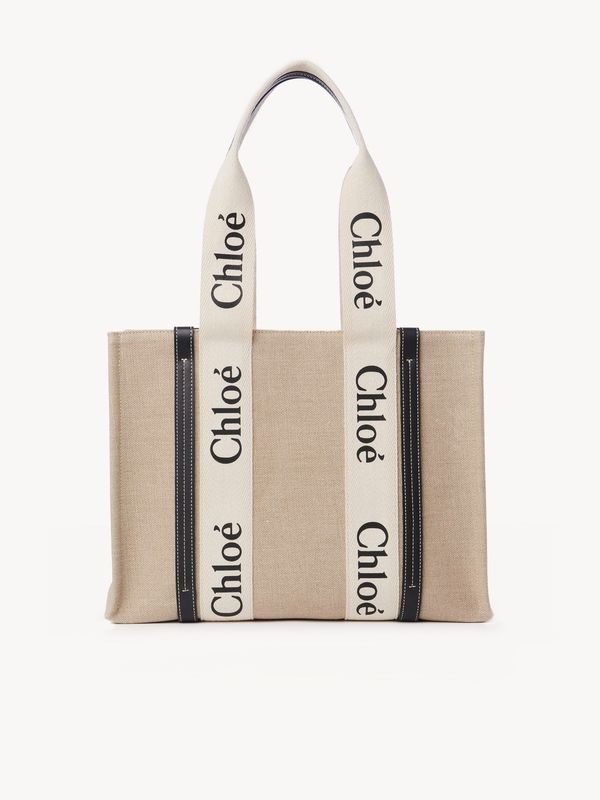 Woody Logo Canvas Medium Tote
  Bag