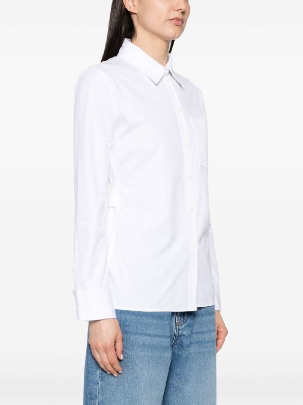 White Backless
  Cotton Shirt